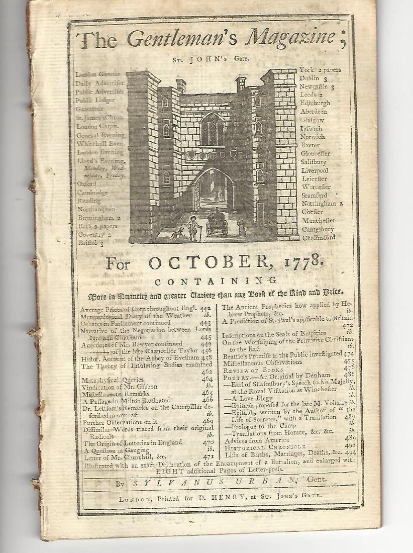 1778 Gentleman's Magazine Military Plate (1 of 3)