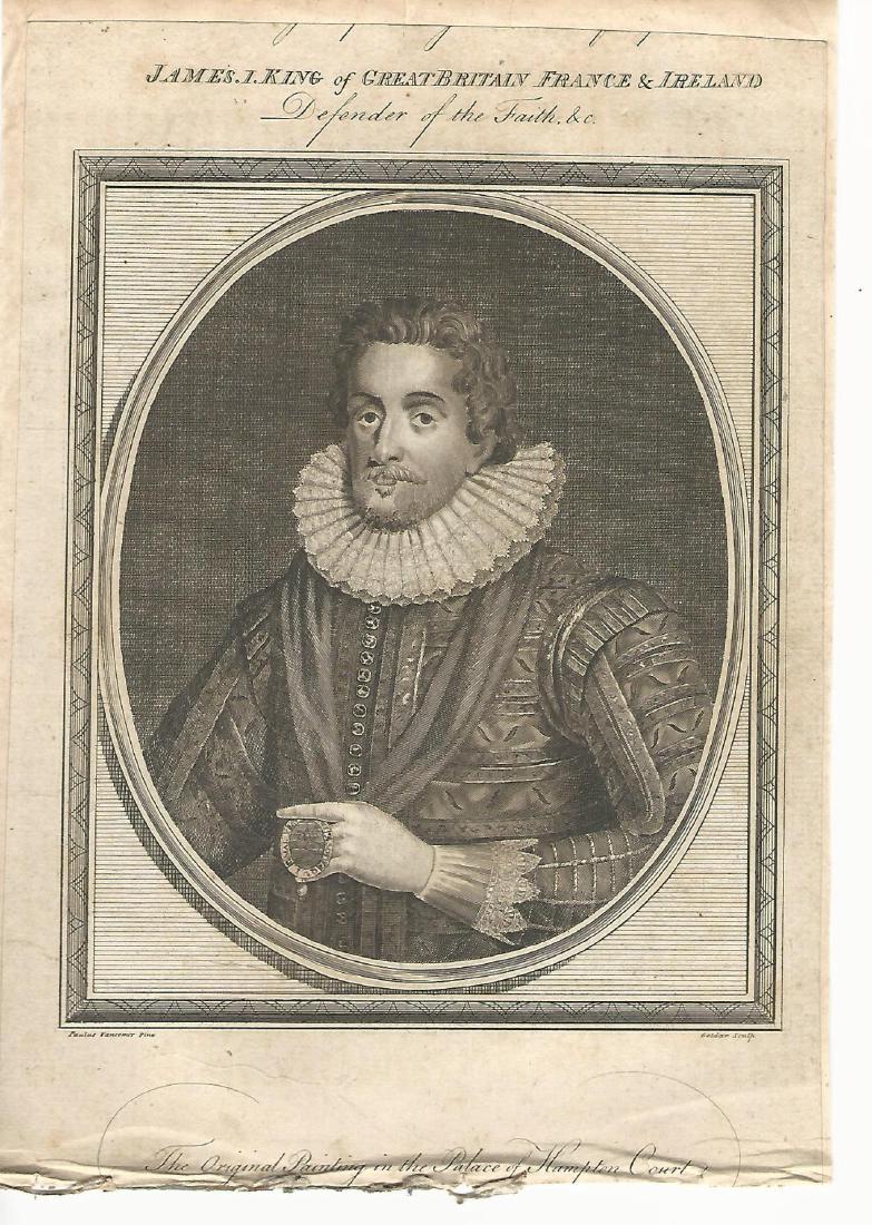 1786 Engraving of King James I (1 of 1)