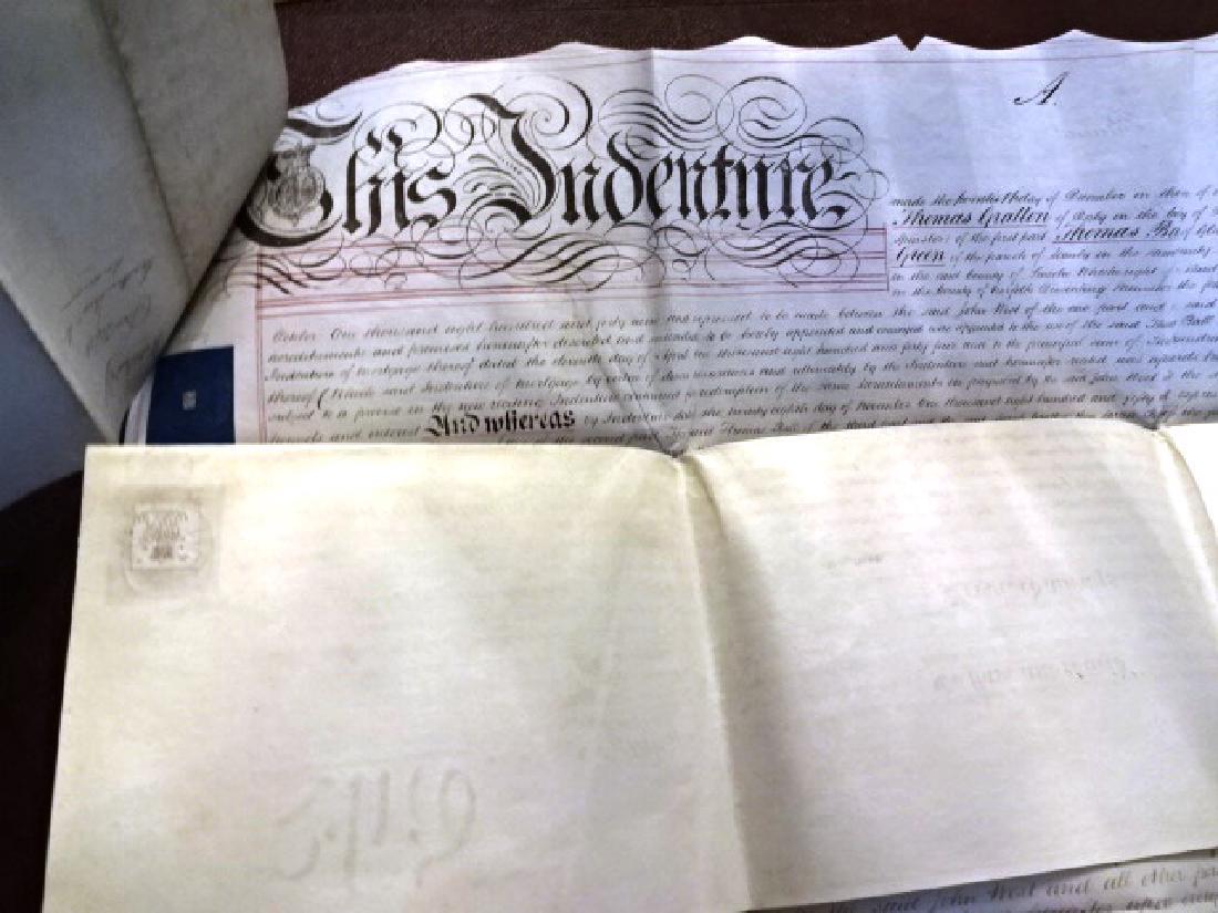 1858 Fine Large English Vellum Mortgage Six Wax Seals (1 of 3)