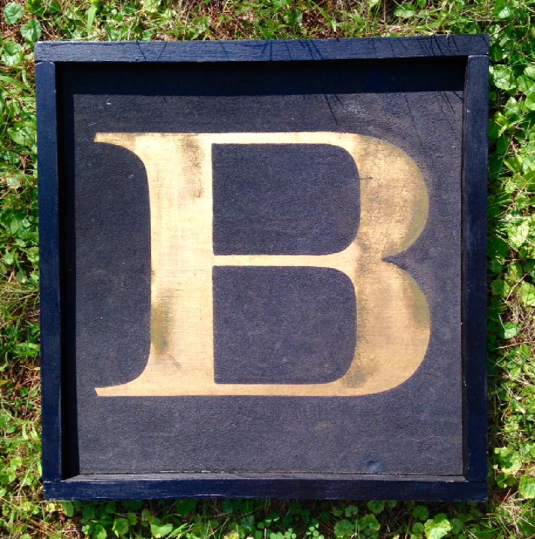 19th Century Wooden Letter 'B' (1 of 2)
