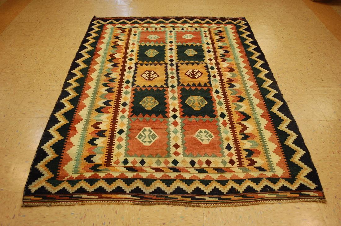 Antique Hand Woven Wool Caucasian Kilim Rug 5.6x7.8 (1 of 10)