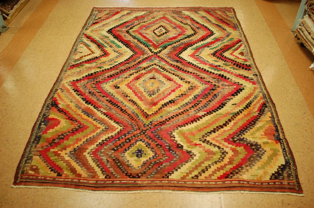 Antique Hand Woven Wool Caucasian Kilim Rug 7.8x10.10 (1 of 10)