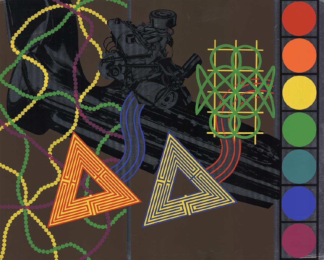 Peter Phillips Signed Foil Print: "Custom Print No. II" Peter Phillips 1965 Signed Foil Print Paper size is 24 x 30 inches, with an image size of 24 x 30 inches The Foil Print is from an unknown edition size and is not framed The cond