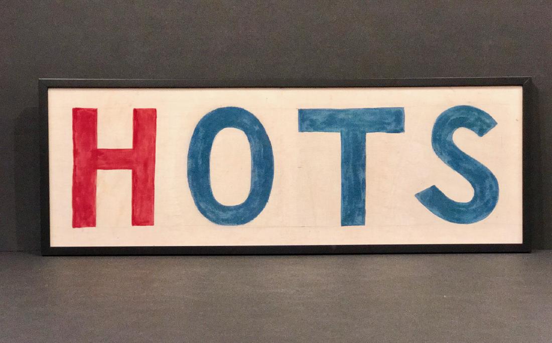 Hots Hot Dog Sign Circa 1940 (1 of 5)