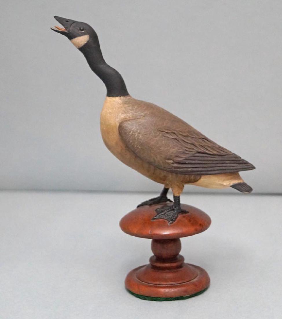 Calling Canada Goose on Turned Base Sculpture (1 of 6)