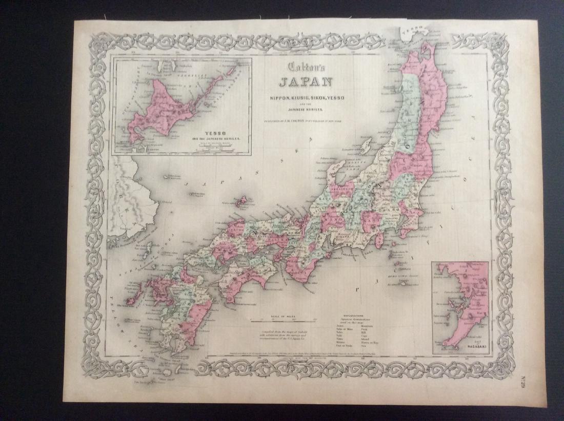 Colton: Antique Map of Japan, 1861 (1 of 2)