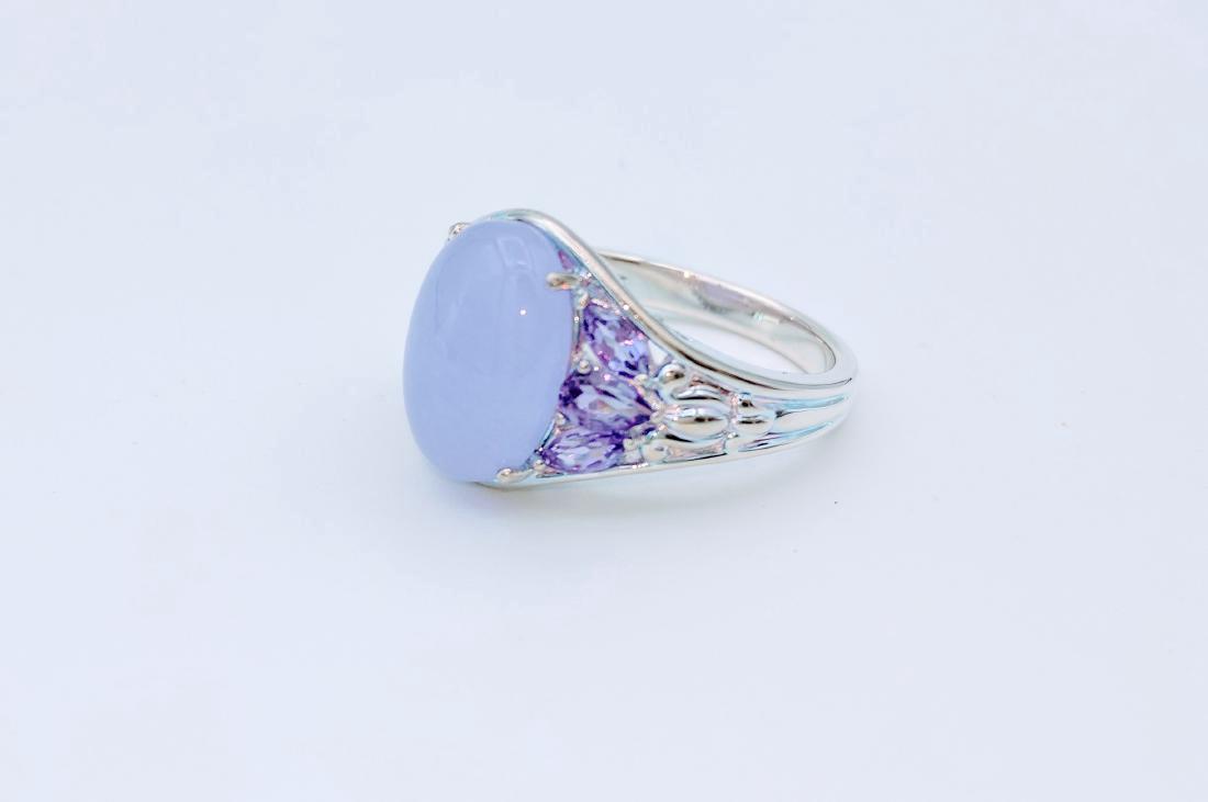 Sterling Silver Chalcedony Amethyst Ring, 6.87ctw (1 of 7)