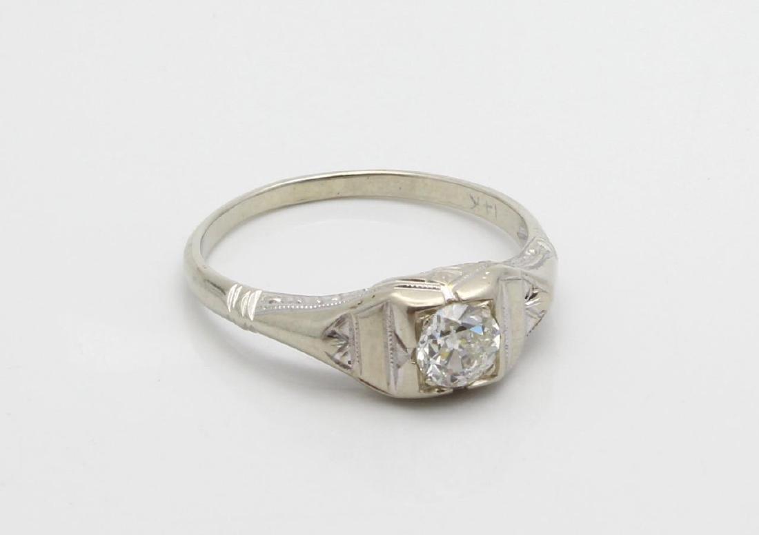 Antique Art Deco 14K Gold Diamond Ring, 1/3ct (1 of 5)
