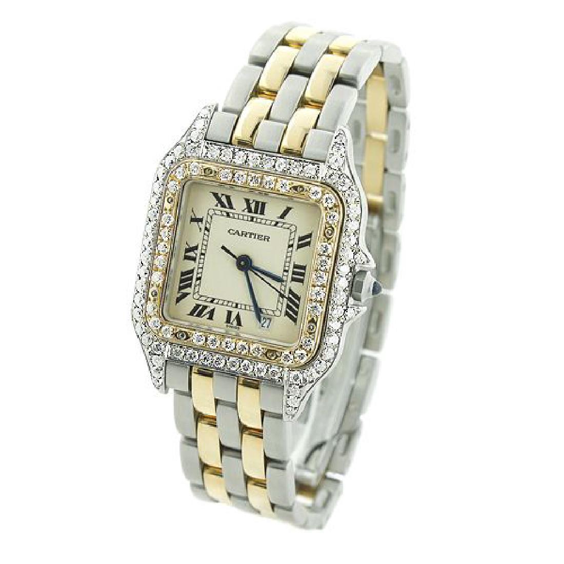 Vintage Cartier Panthere 18K Gold Steel Diamond Watch (1 of 4)