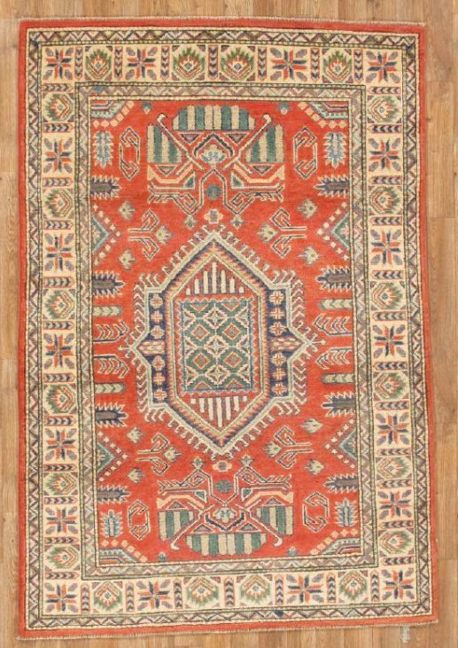 Tribal Handmade Kazak design Area Rug 4x5.11 (1 of 6)