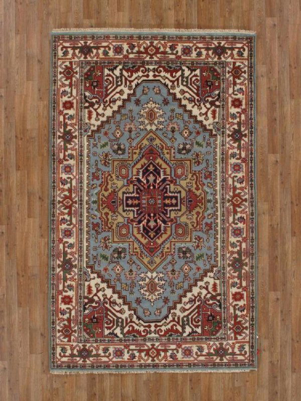 Rare Blue Serapi Design Area Rug 4.11x8.1 (1 of 5)