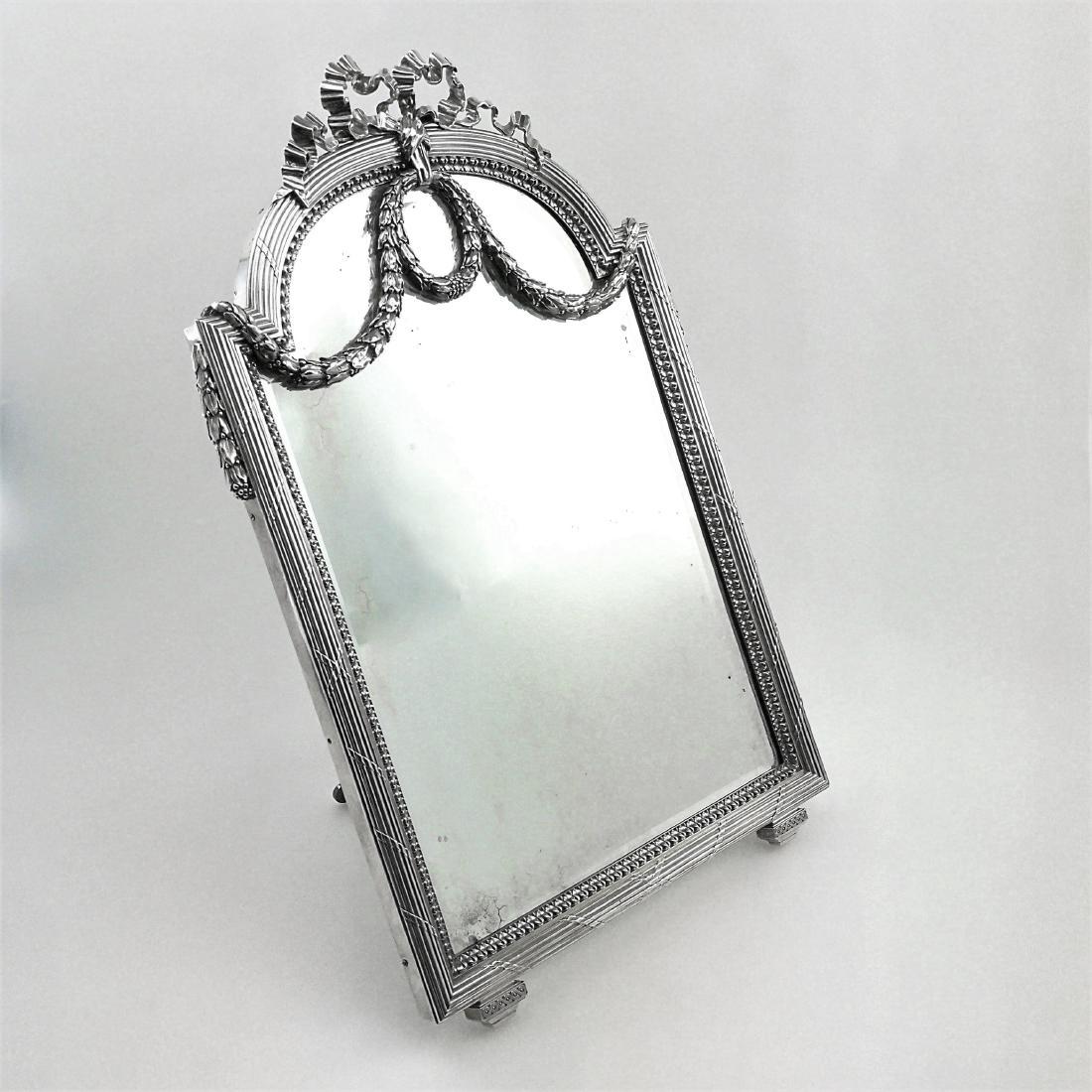 Antique French Bointaburet Solid Silver Mirror, 1880 (1 of 5)