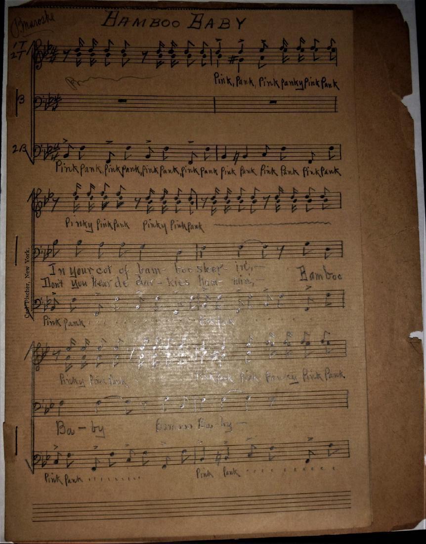 Handwritten Words & Music "Bamboo Baby" Signed (1 of 3)