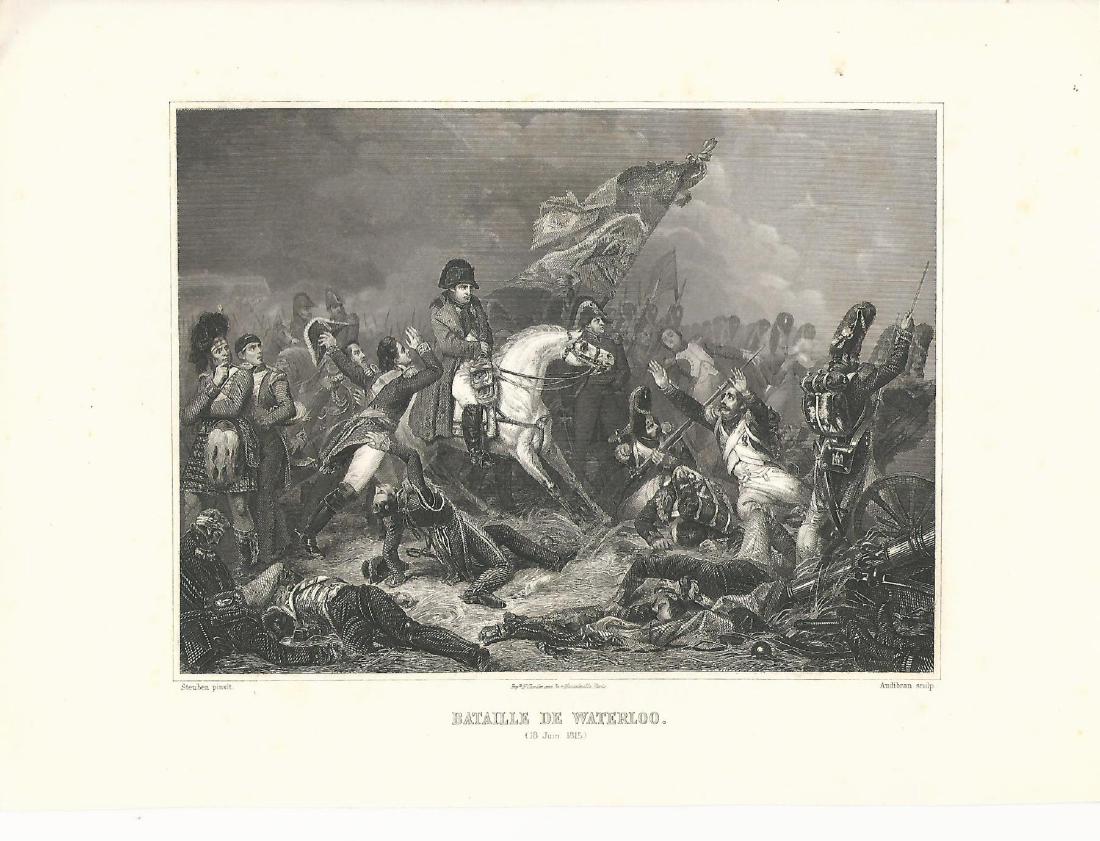C1865 Steel Engraving of Battle of Waterloo , by (1 of 1)