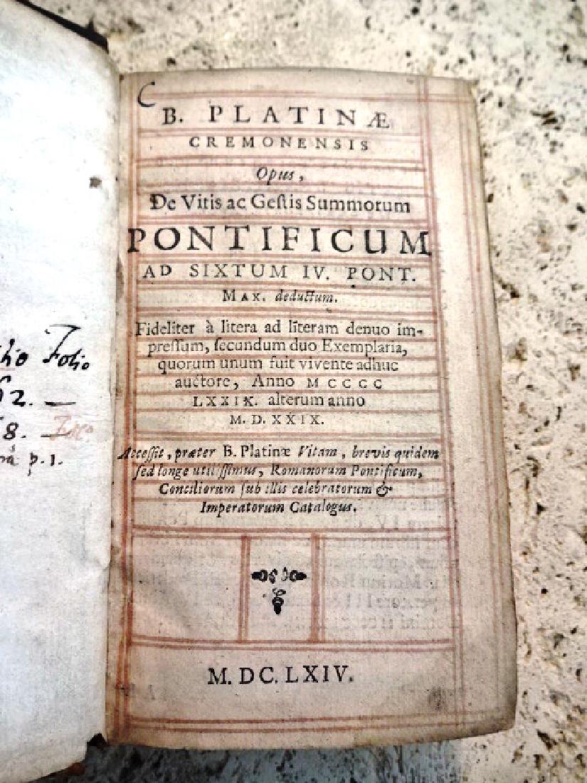 1664 De Vitis ac Gestis Summorum Pontificum Ad Sixtum (1 of 2)