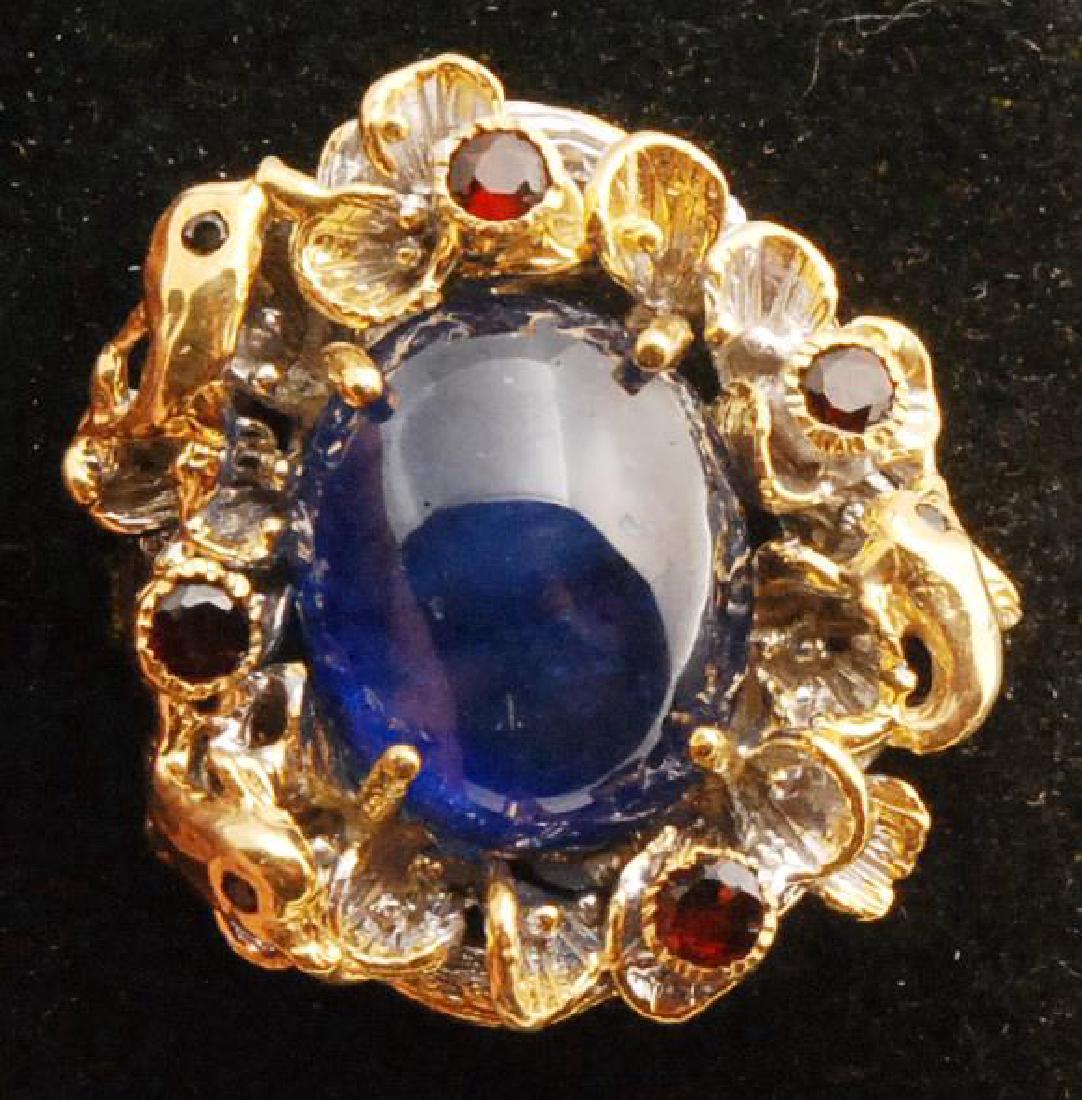 24.54 Carat Sapphire & Garnet Ring, GLA Cert (1 of 3)
