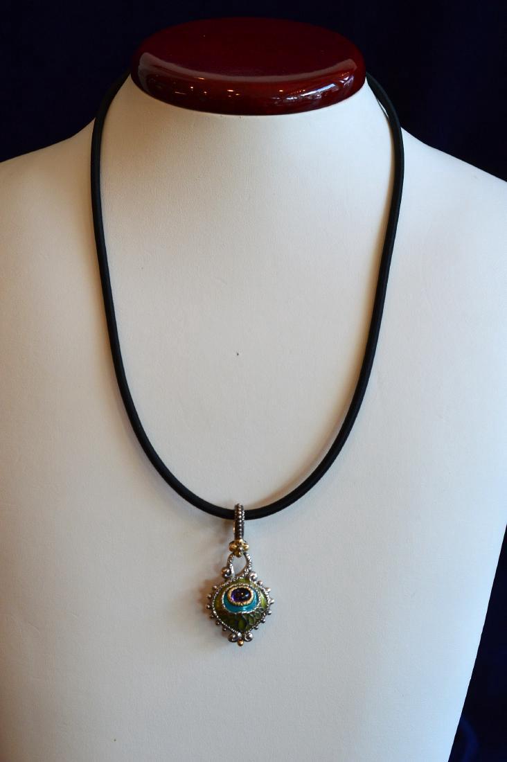 Sterling Silver 18k Gold Clad Amethyst Enamel Enhancer (1 of 2)