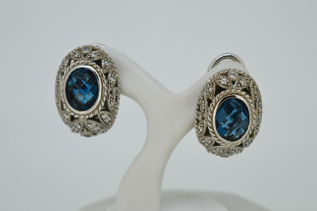 Judith Ripka Sterling Silver Blue Topaz Earrings (1 of 2)