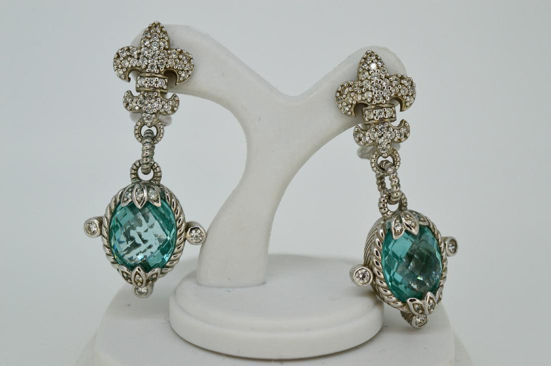 Judith Ripka Sterling Silver Blue Topaz Drop Earrings (1 of 2)