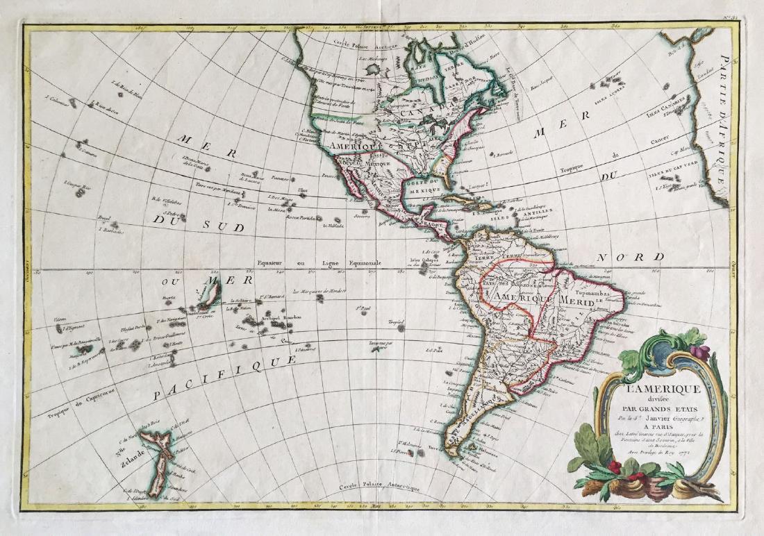 Janvier / Lattre: Antique Map of the Americas, 1772 (1 of 1)