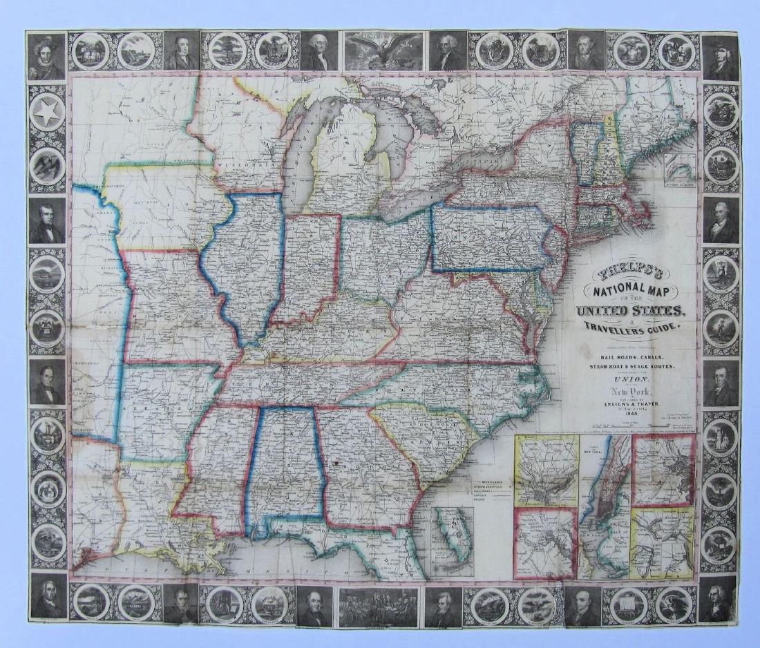 Phelps: Antique Pre-Civil War Map of United States 1848 (1 of 8)