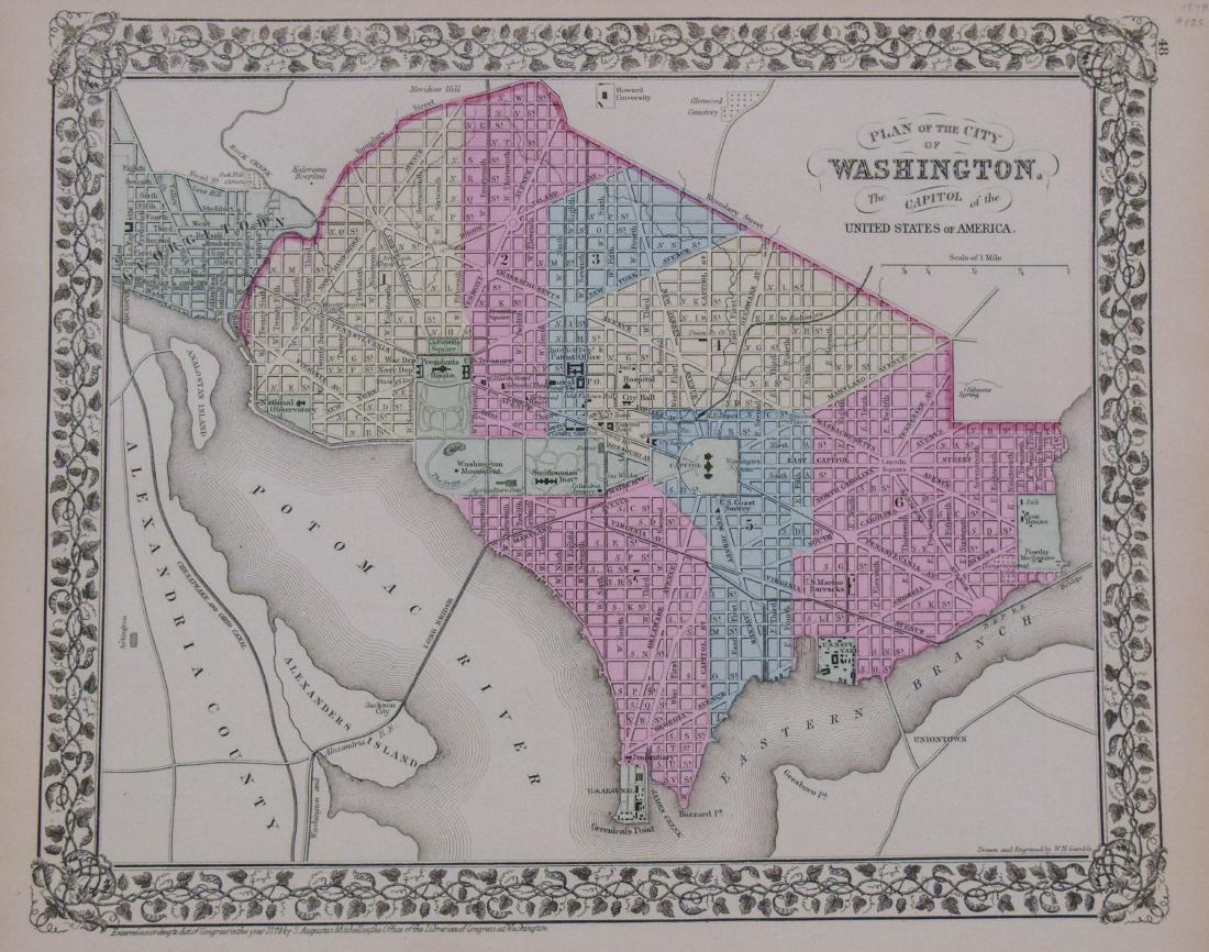 Mitchell: Antique Map of Wahington DC & Baltimore, 1878 (1 of 2)