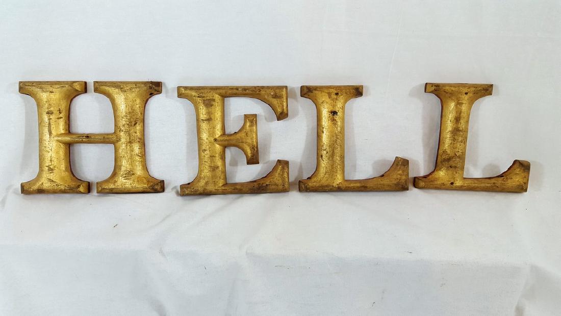 4 Gilt Sign Letters Circa 1930's (1 of 3)