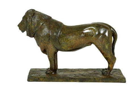 Bronze Sculpture, 'Lion de Nubie': Bronze 10 x 15 x 5 inches / 14 lbs 20th century (probably) No signature Please note that this lot has a confidential reserve. When you leave a bid in advance of the auction, submit your maximum.