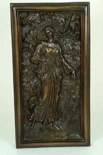 Émile Louis Picault , Bronze Wall Plaque: Émile Louis Picault (1833-1915) Bronze 21 x 12 x 2 / 25.5 lbs 1890s Signed: E. Picault Please note that this lot has a confidential reserve. When you leave a bid in advance of the auction, submit