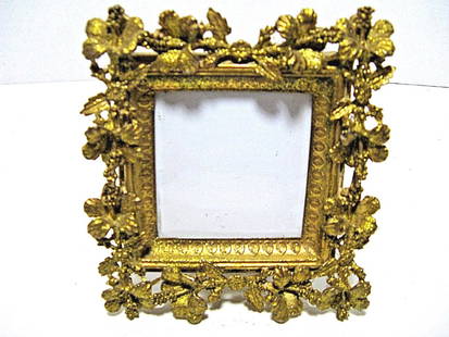 European Antique Gold Frame: Circa 1912 European Antique gold photo frame Unknown 4.67 x 4.06 inches Please note that this lot has a confidential reserve. When you leave a bid in advance of the auction, submit your maximum.