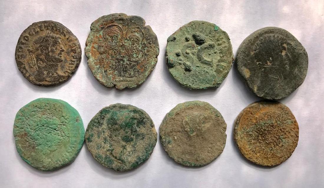 Lot OF 8 Large Ancient Roman Coins for Cleaning