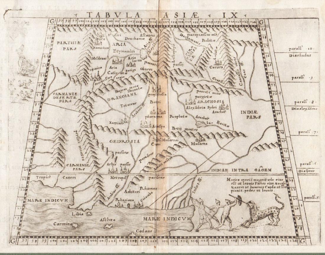 Antique Ptolemaic Map of Pakistan/Indus River, 1597 (1 of 1)