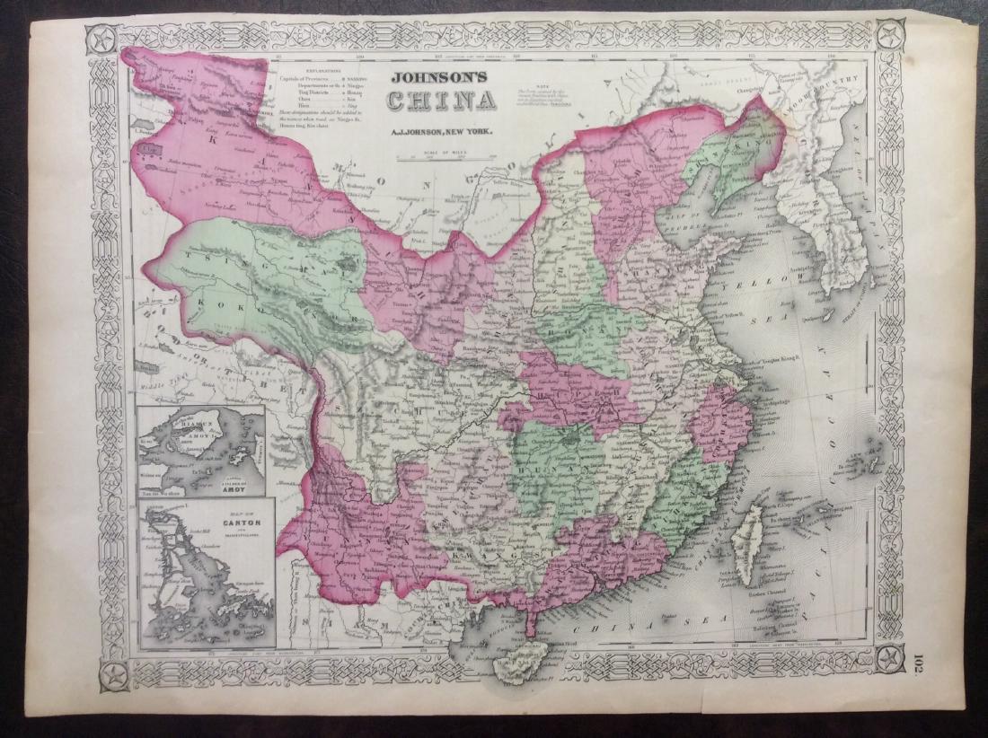 Johnson: Antique Map of China, 1868 (1 of 1)