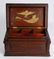 Antique Heart Clasped Hands Tramp Art Box Eagle 1900