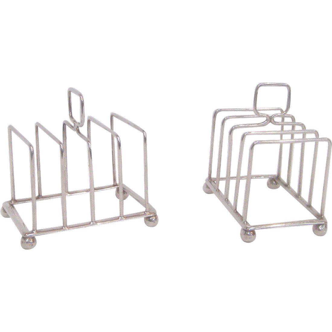 Antique Pair of English Sterling Silver Toast Racks (1 of 4)