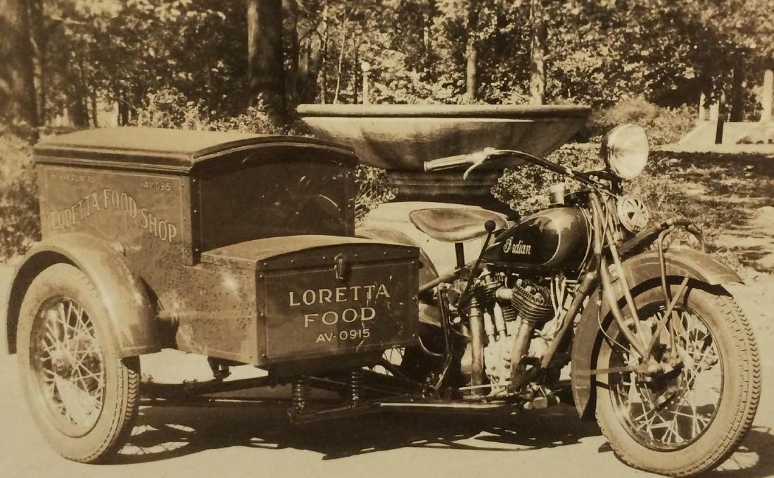Antique 1920 Indian Motorcycle Vintage Labor Photo (1 of 3)
