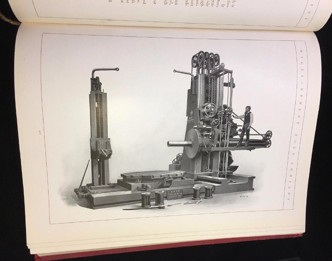 Antique 1903 Whitney Machine Tool Catalog: Beautiful steel engravings, almost every page a different machine with specs. Locomotive, railroad, bridge construction, ship building and riveting, gun (artillery) ammunitions making. Measures 9.5 x 