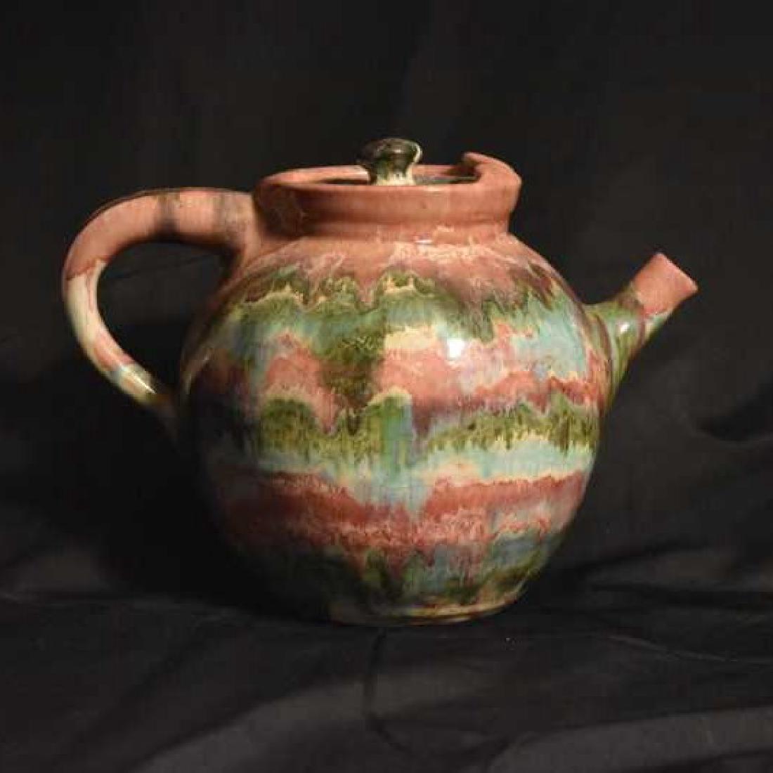 North Carolina Pottery Tea Pot, C.C. Cole Seagrove (1 of 5)