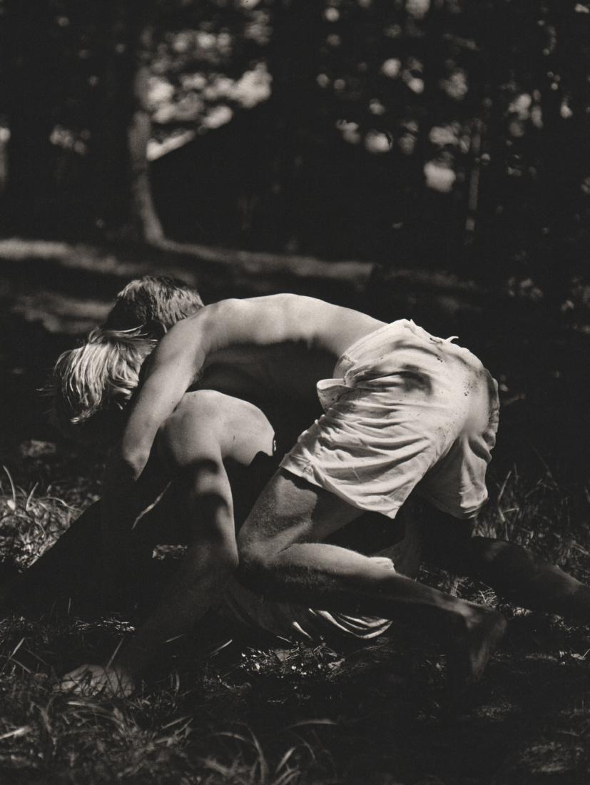 BRUCE WEBER - Garth and Chris 1987: Artist: BRUCE WEBER Print Title: Garth and Chris, Camp Longwood, Upper St. Regis Lake, Adirondacks, New York, 1987 Medium: Sheet-fed Gravure Printed: Heraclio-Fournier, Vitoria Spain Printing Date: 19
