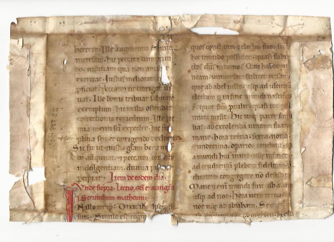 800+ Year Old Medieval Manuscript Gospel of Matthew (1 of 2)