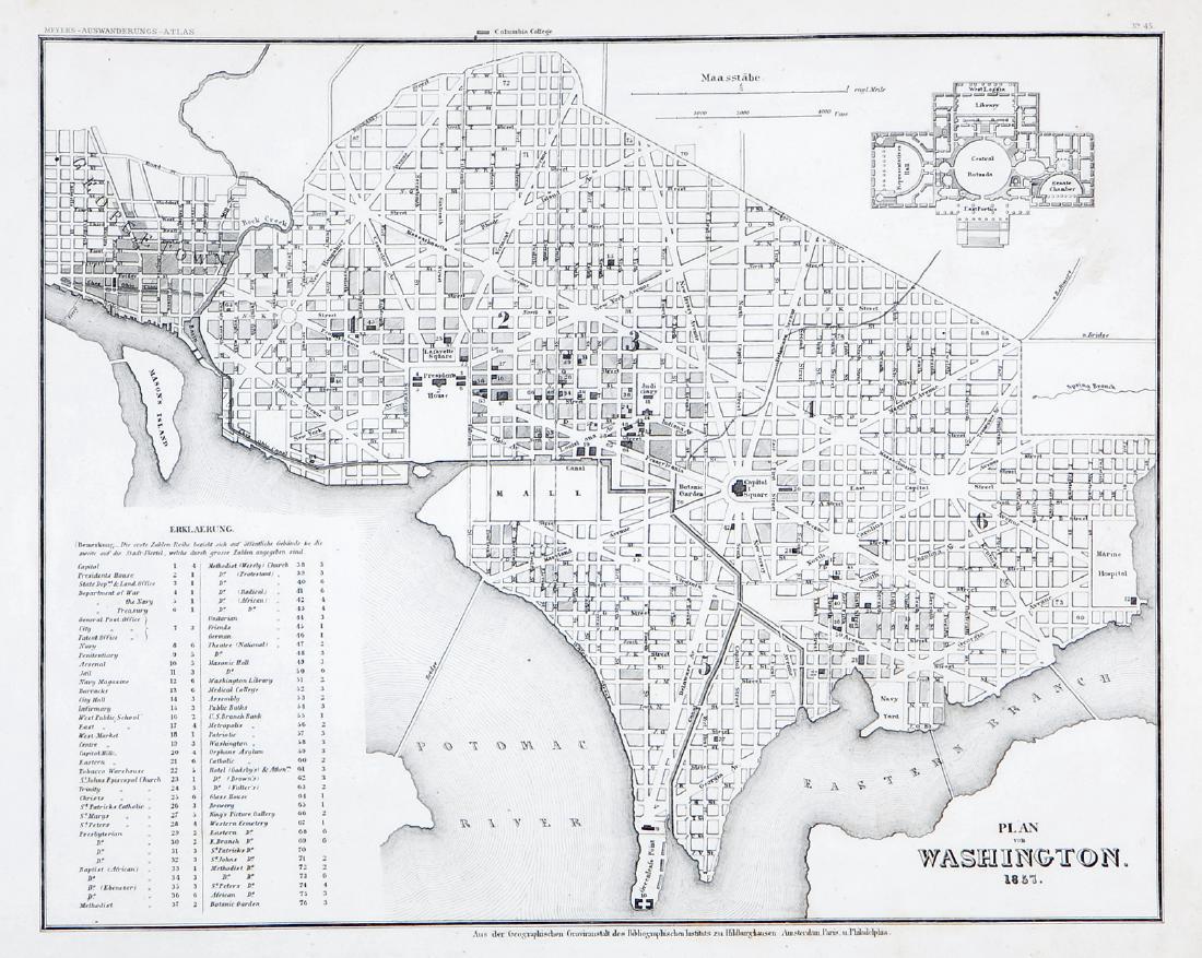 Antique Map of Washington, D.C., 1857 (1 of 1)