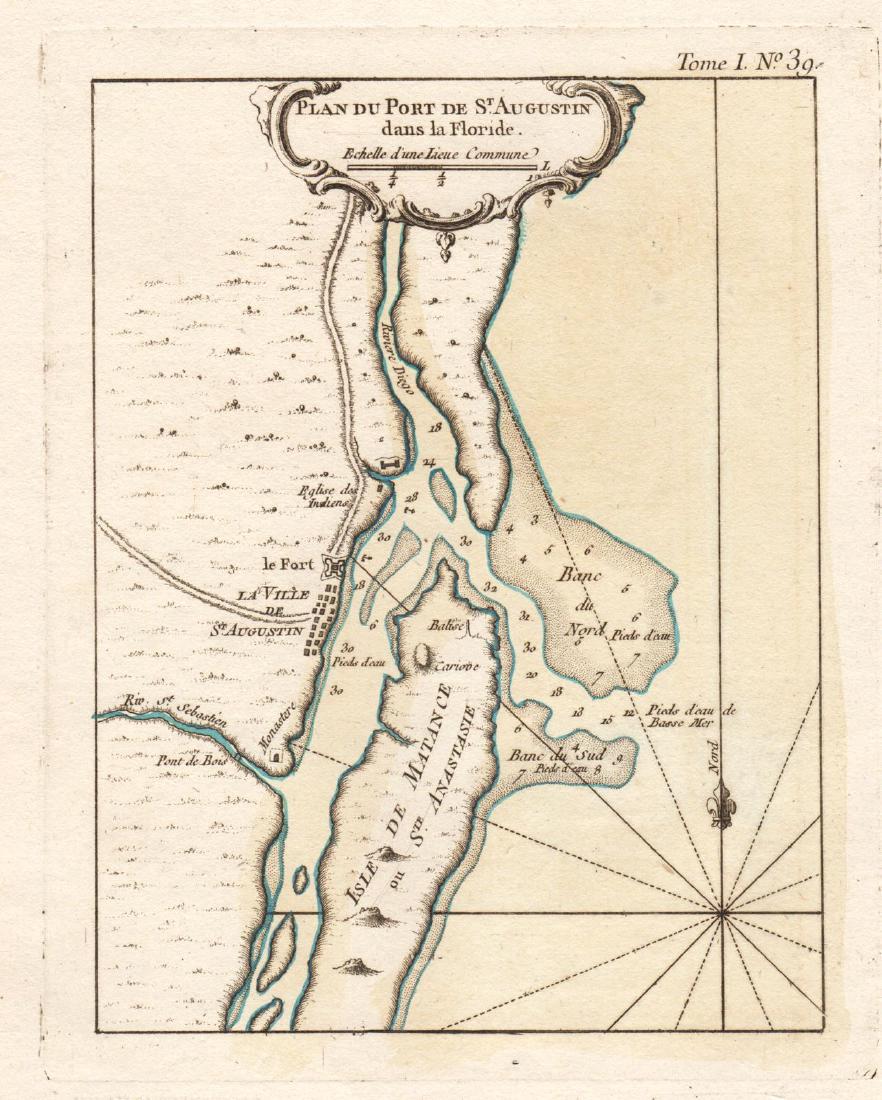 Bellin: Antique Plan of St. Augustine, Florida, 1764 (1 of 1)