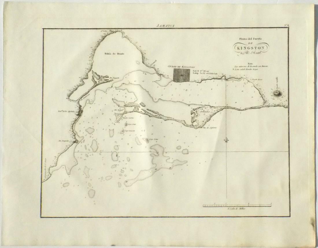 de Ferrer: Antique Map of Kingston, Jamaica, 1818 (1 of 6)