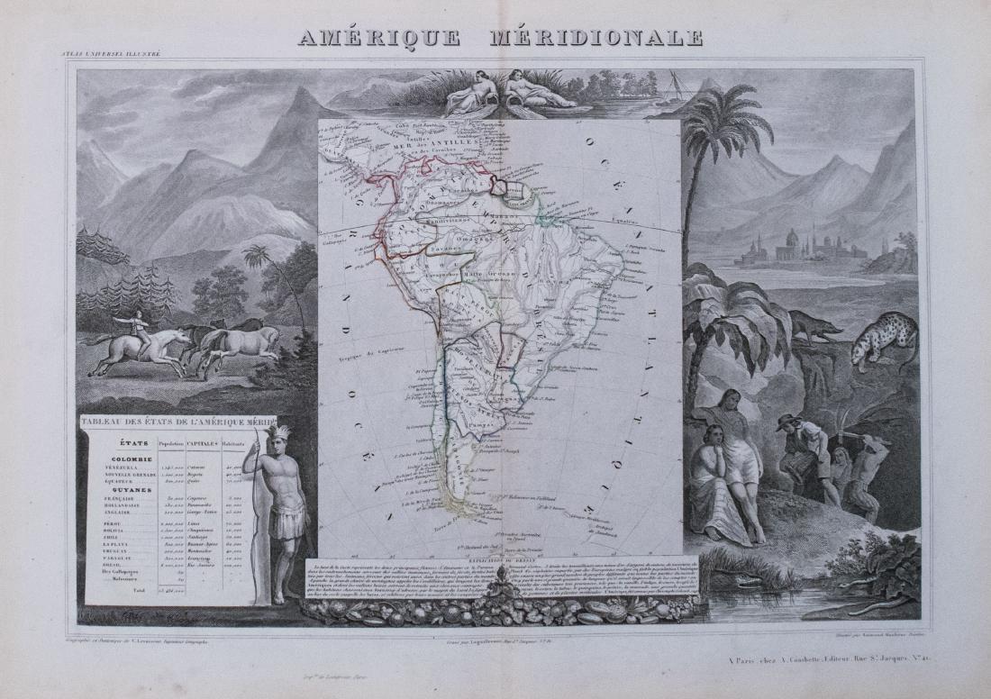 Levasseur: Antique Map of South America, 1850 (1 of 1)