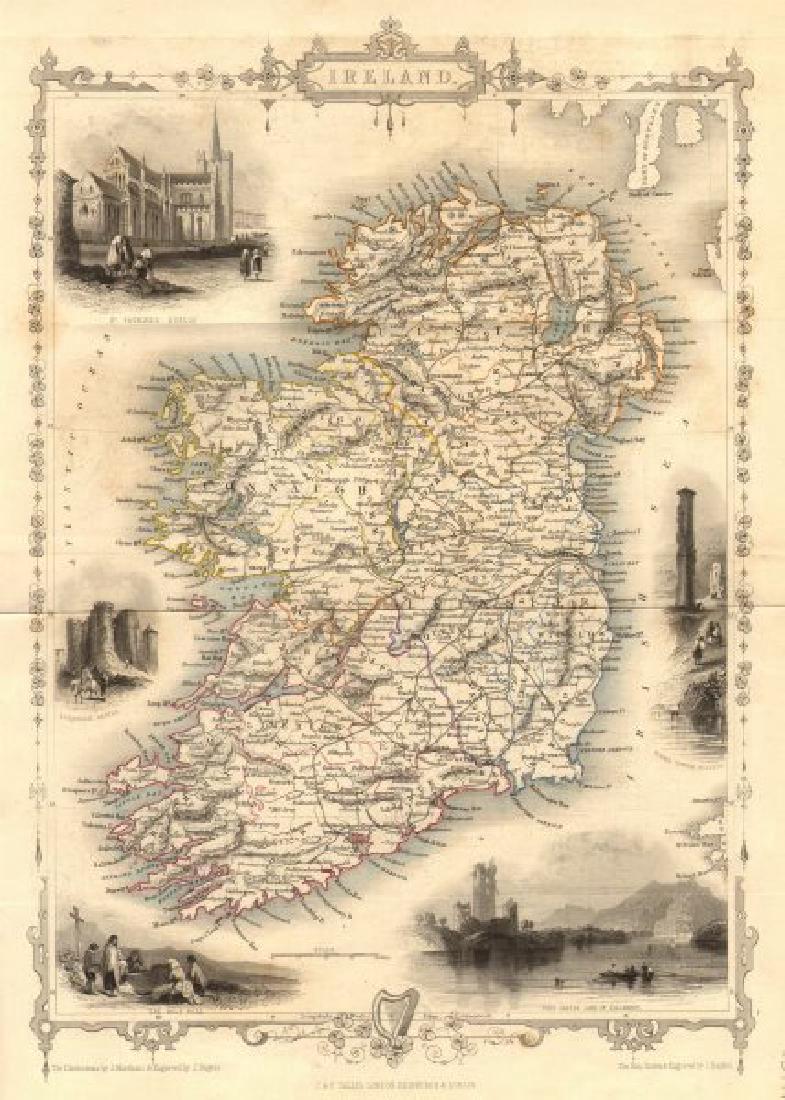 Tallis/Rapkin: Antique Map of Ireland, 1853 (1 of 2)