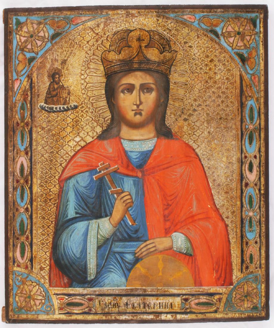 Saint Catherine of Alexandria Icon, 19th C (1 of 1)