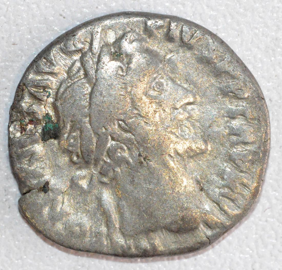 Ancient Roman Silver Denarius of Emperor Antoninus Pius (1 of 2)