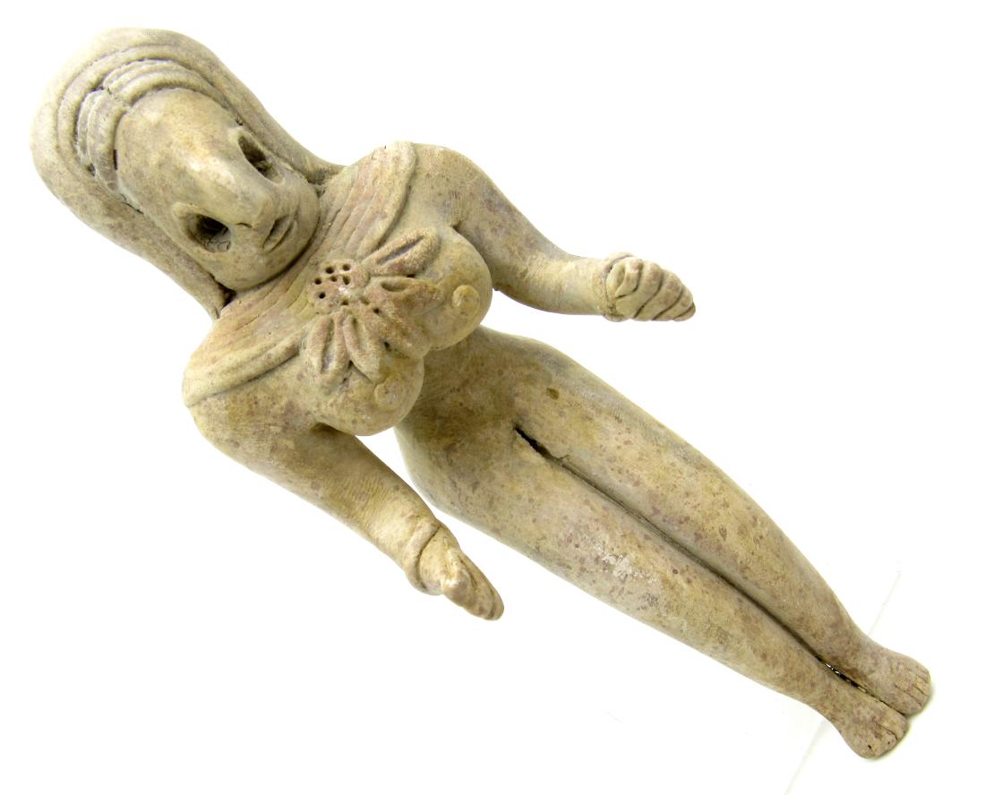 Indus Valley Terracotta Seated Female Fertility Idol  / (1 of 5)
