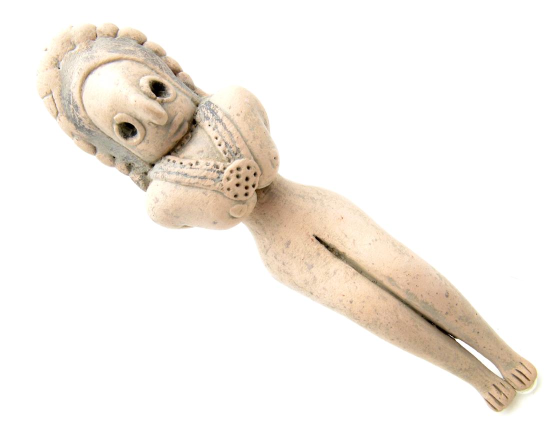 Indus Valley Terracotta Seated Female Fertility Idol  / (1 of 4)