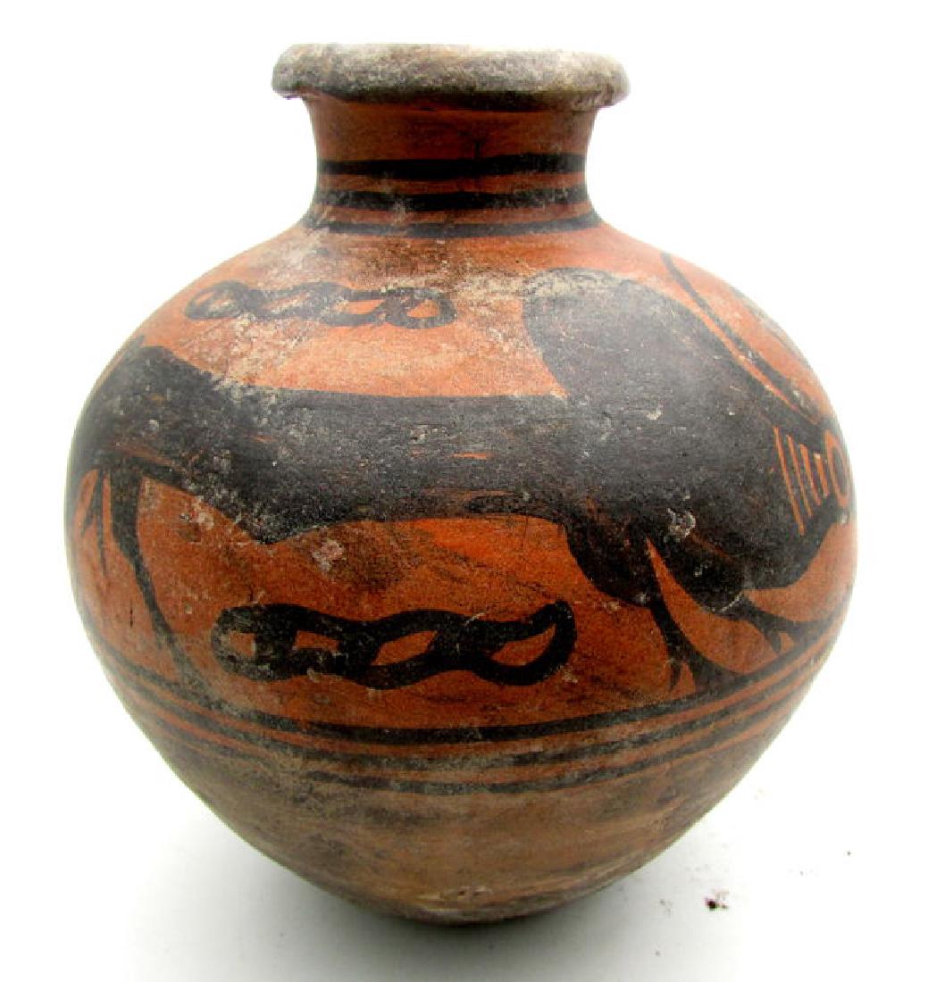 Indus Valley Painted Terracotta jar with Bull Motif (1 of 4)